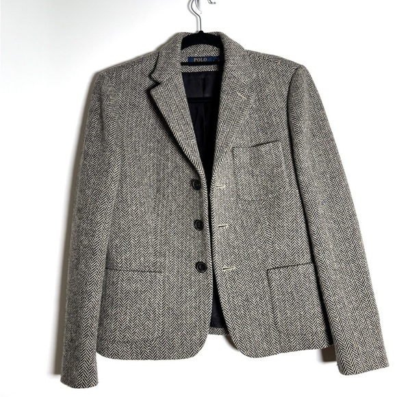 Polo by Ralph Lauren Herringbone Vintage Blazer size 6 - Picture 3 of 6